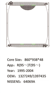 Le système de refroidissement de camion partie le radiateur en aluminium 1327249/1397435 pour des pièces de rechange de camion de Scania R95 <span class=keywords><strong>T95</strong></span> 1995-2004 - Product Image 3