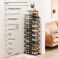 Étagère à chaussures en métal multi-niveaux, idéale pour les entrées de maisons et les dortoirs, avec une grande capacité de rangement