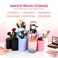 Set kuas rias wajah 12 potong profesional, dengan Kit alat kecantikan portabel untuk Eye Shadow & Concealer, grosir tersedia