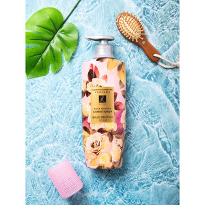 Balsamo per capelli bio rosa Whisper 600ml di profumo di elastina idratante lisciante cura dei capelli olio nutriente ingredienti a base di erbe - Product Image 1