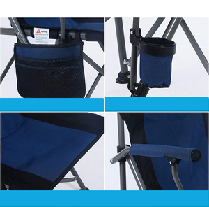 Chaise <span class=keywords><strong>de</strong></span> pêche d'extérieur grande taille avec porte-gobelet, sac latéral, dossier et accoudoirs, chaise <span class=keywords><strong>de</strong></span> camping pliable portable pour loisirs - Product Image 5