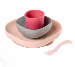 Ensemble de <span class=keywords><strong>repas</strong></span> en Silicone <span class=keywords><strong>4</strong></span> pièces, ensemble d'alimentation en silicone pour bébé. Bol pour bébé - Product Image 2