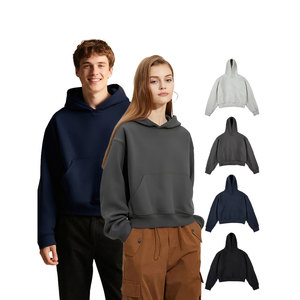 Sudadera con Capucha Corta de Cintura Alta, Personalizada, Holgada, 350G, 100% Algodón Puro, Gruesa, Unisex, a la Moda - Product Image 1