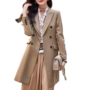 Bán Sỉ OEM Dropship Áo Khoác Blazer Nữ Dài X Thường Ngày Thời Trang Áo Khoác Nữ Công Sở Áo Ponchos Nữ Thanh Lịch Mùa Đông