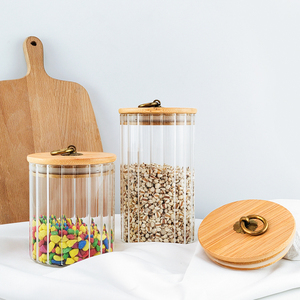 מיכל גדול קיבולת גבוהה borosilicate 450 מ ל 750 מ "ל 1000 מ" ל עבור אחסון מטבח עם מכסה - Product Image 1