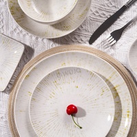 Italain Ensembles de table en porcelaine allant au micro-ondes Ensembles de table en céramique de luxe