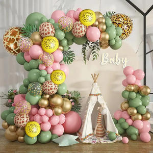 Décorations de fête sur le thème de la <span class=keywords><strong>jungle</strong></span> Rose Blanc Vert sauge Baby shower Toile de fond Décorations d'<span class=keywords><strong>anniversaire</strong></span> d'un <span class=keywords><strong>an</strong></span> pour garçon fille bébé - Product Image 5