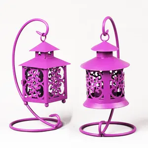 Tealight Lanterns Hanging Candle Holder Metal Mini Decorative Led Tea Light Candle Holder Decoration