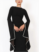Robes musulmanes élégantes faites à la main en polyester Y54 - Abaya à manches longues pour femmes, pour mariage et usage quotidien