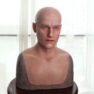 Nice 2025 Halloween Full Barehead Man Old Lady Headgear Cosplay peluca silicona cabeza máscara - Product Image 5