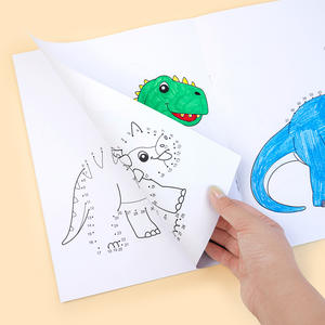 Libro de Colorear para Niños de Jardín de Infancia, Conecta por Números, Puntos para Unir, Educación Temprana, Dinosaurios de Dibujos Animados, Divertido - Product Image 5