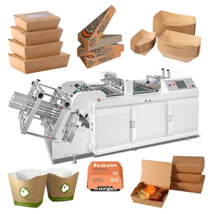 80-200pcs/min Fast Food Disposable Kraft Paper Lunch Box Erecting Forming Machine for Paper Food Box