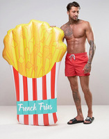Matelas gonflable personnalisé en PVC Beckon, flotteur frites pour jeux aquatiques d'été, fêtes à la plage, piscine, jeux pour enfants