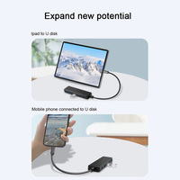 Hub USB-C 5 en 1 - Ultra-fin - Adaptateur USB 3.0 4 ports avec transfert de données rapide 5 Gbps pour MacBook/ordinateur portable (Guanchen GC-G07a) en stock