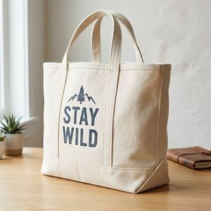 Reusable Customized Letter Logo Printed Shopping Cotton <b>Canvas</b> Active Lifestyle Tote <b>Bag</b> For Gym - Product Image 2