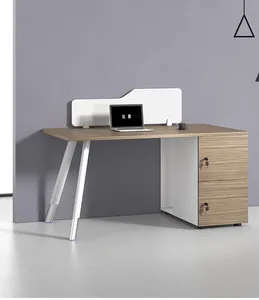 The Latest Design Shape 2 Office Workstations Metal Iron Modern Fiber Glass Office Furniture Work Station Desk Office Furniture