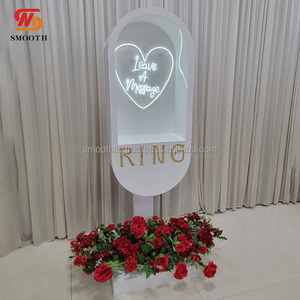 SMOOTH White PVC Audio Guestbook Leave Message Backdrop Panel with Microphone <b>Wedding</b> Party <b>Props</b> Video Booth Backdrop - Product Image 6