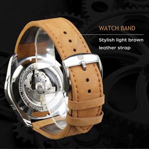 Montre mécanique automatique Forsining à trois cadrans, calendrier hebdomadaire, montres-bracelets pour hommes, calendrier de mode, montre en cuir, Relogio Masculin - Product Image 6