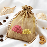 Pochette en jute et lin écologique avec cordon de serrage, sac en toile de jute personnalisé avec logo imprimé pour bijoux, grains de café, cadeaux et emballages de mariage