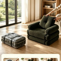 Canapé-lit pliable en velours côtelé rayé, canapé modulaire simple à compression sous vide, fauteuil détachable pour la maison et l'appartement