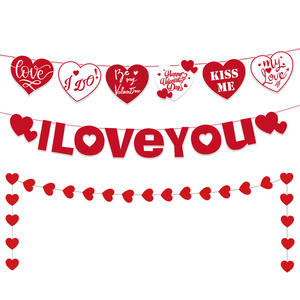 Día de San Valentín Tema Pull Flags Pull Banners Love Paper Strings Decoraciones para fiestas - Product Image 4