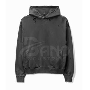 Servicio OEM al por mayor mejor diseño sudaderas con capucha desgastadas con cremallera logotipo personalizable Color sólido ligero para la temporada de otoño - Product Image 1