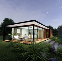 Maisons de conteneur d'expédition préfabriquées imperméables vertes modifiées de luxe de 20 & 40 pieds avec 2 chambres à coucher pour la vie d'hôtels villas