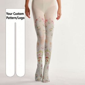 Pantimedias Retro Estampadas Aurora Europe Pompea con Diseño Floral y Logotipo Personalizado - Product Image 1