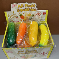 Bulk Fruit Squishies Simulatie Banaan Maïs Wortel Komkommer Langzaam Terugverende Groente Fidget Squeeze Speelgoed Feestdag Cadeau Aanbod