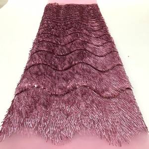 قماش دانتيل ذهبي نيجيري أفريقي فاخر 2025 بتصنيع المعدات الأصلية، قماش بترتر ذهبي كبير لفستان، قماش دانتيل أفريقي مطرز - Product Image 1