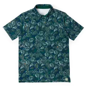 Custom Logo High Quality Printing Polo Shirt Polyester Spandex Blend Collar Fast Dry Fitly Golf Shirts