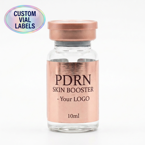 Etiquetas Personalizadas de Lujo en Oro Rosa para Viales de PDRN, Adhesivos Metálicos para Empaque de Soluciones Meso y Skin Booster - Product Image 1