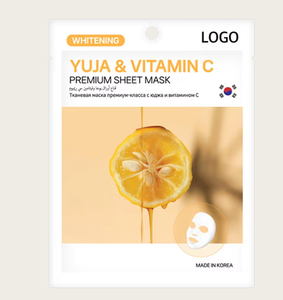 Masque facial en feuille Yuja Vitamine C Niacinamide, blanchissant, anti-âge, éclaircissant le teint, antioxydant, beauté coréenne ODM OEM - Product Image 2