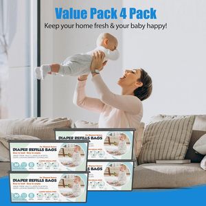 Sacs de recharge pour poubelle à couches compatibles Genie Easy Roll Signature Platinum, technologie anti-odeurs à 7 couches, matière plastique - Product Image 6
