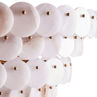 Lustre moderne en albâtre naturel rond à plusieurs niveaux, luminaire suspendu en laiton pour salon, hôtel, maison, villa, décoration