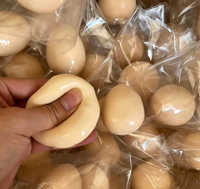 Mini jouet anti-stress en TPR de 5 cm en forme d'œuf durs simulé, à peau fine, à presser