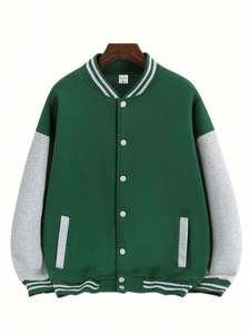 Sweatshirts à col montant Offre Spéciale pour hommes Vestes universitaires en polaire Vestes de baseball brodées personnalisées Oem avec logo - Product Image 2