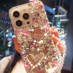 <span class=keywords><strong>Coque</strong></span> <span class=keywords><strong>de</strong></span> téléphone Bling en cristal et diamant pour tous les modèles d'iPhone (18, 17, 16 Pro Max, 15, 14) <span class=keywords><strong>avec</strong></span> strass et cordon - Product Image 2