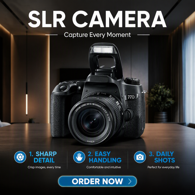 DF Hot-Selling  99%new Entry-level Cheap DSLR Camera 77D with 18-55mm IS Lens with Battery Charger Shoulder Strap Digital Camera