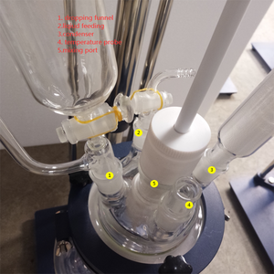 1 2 <span class=keywords><strong>3</strong></span> 5 l Experimento piloto Reactor de vidrio industrial de dos capas Reactor con camisa de vacío - Product Image 4