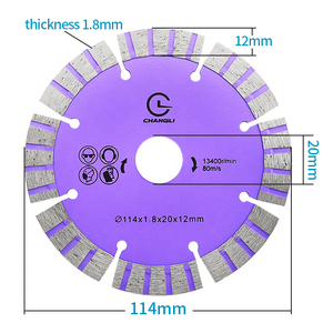 4.5 pollici 115mm diamante lama di granito lama di granito con 12mm di altezza segmento per il taglio di granito marmo cemento - Product Image 4