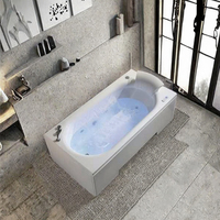 Baignoire de massage à remous autoportante en pierre artificielle diamantée avec drain central