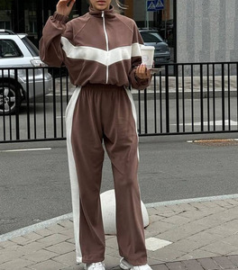 ชุดเซ็ตเสื้อแจ็คเก็ตและกางเกงวอร์มกำมะหยี่แบบซิปสองชิ้นสำหรับฤดูใบไม้ร่วงและฤดูหนาว  ชุดฮู้ดดี้แบบซิปผ้าฟลีซสไตล์สปอร์ต - Product Image 6