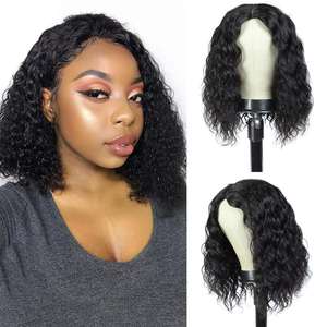 뜨거운 판매 공장 저렴한 짧은 곱슬 인간의 머리 가발 13x4 레이스 프론트 컬러 밥 가발 Preplucked 헤어 라인 여성용 - Product Image 3