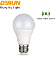 Auto on OFF 7W 9W 12W A60 E27 SMART LED Dusk to Dawn Bombilla con sensor de movimiento de radar, LED-SENSOR