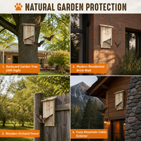 Nichoir à chauves-souris en bois massif naturel pour l'extérieur, sanctuaire pour chauves-souris, décoration de jardin écologique