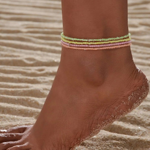Cavigliera di perline luminose di moda moda <span class=keywords><strong>estate</strong></span> spiaggia caviglia piede catena gioielli affascinante bagliore nel buio perline colorate cavigliera - Product Image 2