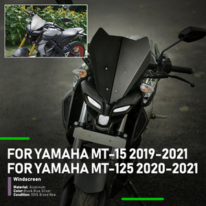 XXUN - Parabrisas de Aleación de Aluminio para Motocicleta, Deflector de Viento, Visera, Accesorios para <span class=keywords><strong>Yamaha</strong></span> <span class=keywords><strong>MT</strong></span> 15 2019-2022, <span class=keywords><strong>MT</strong></span> <span class=keywords><strong>125</strong></span> <span class=keywords><strong>2020</strong></span>-2022 - Product Image 1