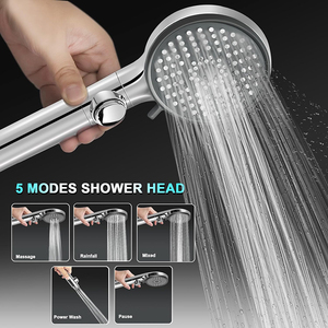 Ensemble de pommeau de <span class=keywords><strong>douche</strong></span> RV pour remorque de voyage en plein air à haute pression 3 + 2 modes d'économie d'eau avec <span class=keywords><strong>tuyau</strong></span> et bouton marche/arrêt pour les voyageurs - Product Image 5