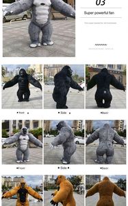 Aufblasbares <span class=keywords><strong>Gorilla</strong></span>-Maskottchen-Kostüm, 2 m bis 2,6 m, im <span class=keywords><strong>King</strong></span>-<span class=keywords><strong>Kong</strong></span>-Stil, als Esel inspiriertes Tier für Party, Karneval und Promotion - Product Image 6